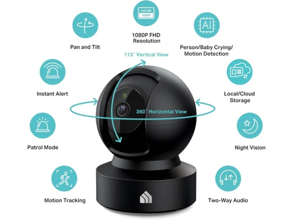 Indoor Pan-Tilt Security Camera — Security Camera, Kasa
