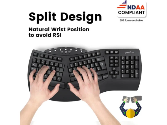 Wireless Ergonomic Split Keyboard — Bluetooth Keyboard, Perixx