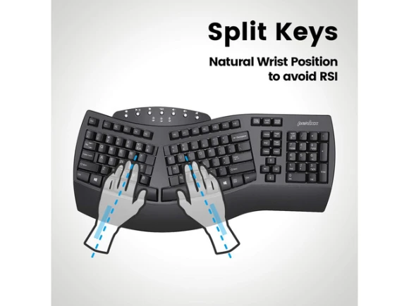 Wireless Ergonomic Split Keyboard — Bluetooth Keyboard, Perixx