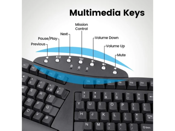 Wireless Ergonomic Split Keyboard — Bluetooth Keyboard, Perixx