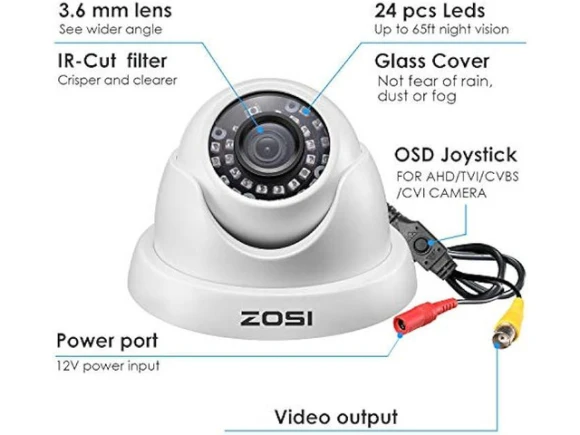 1080P Full HD CCTV Dome Security Camera — Security Camera, ZOSI