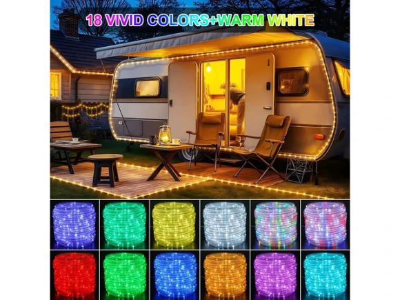 33 ft LED Rope Lights — Smart Outdoor Lighting, PISKEKAT