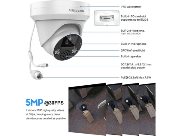 5MP Outdoor Turret PoE Camera — Security Camera