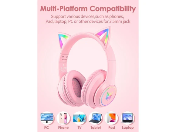 Bluetooth Cat-Ear Headphones — Wireless Earbuds, PISKEKAT