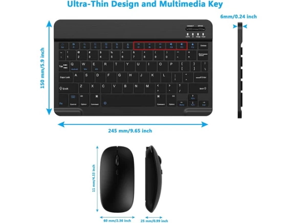 Bluetooth Keyboard and Mouse Combo — Bluetooth Keyboard, PISKEKAT
