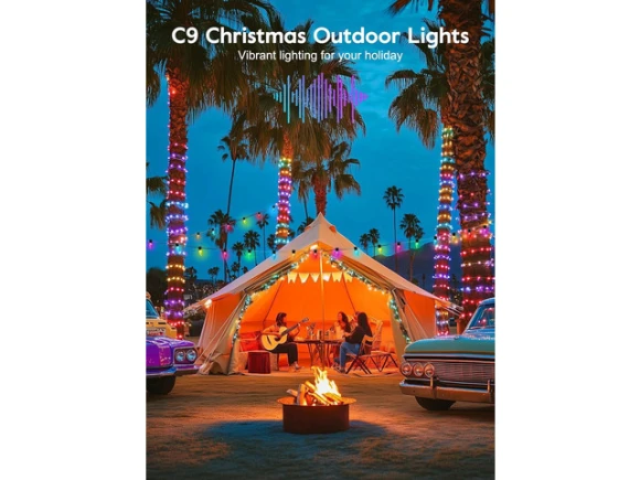 C9 LED Christmas String Lights — Smart Outdoor Lighting, Brightown