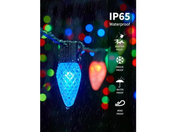 C9 LED Christmas String Lights — Smart Outdoor Lighting, Brightown