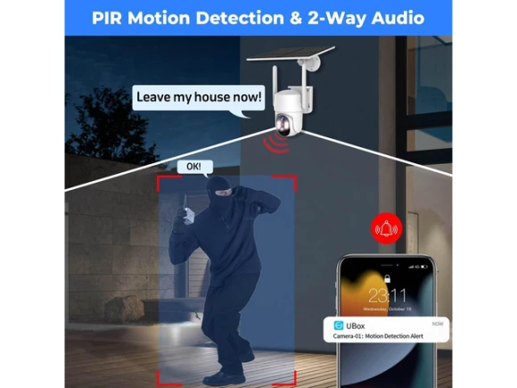 Outdoor Solar Security Camera — Security Camera, PISKEKAT