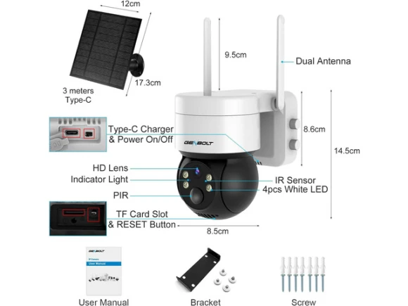 Outdoor Solar Security Camera — Security Camera, GENBOLT