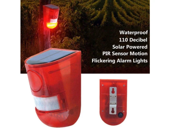 Solar Security Light Alarm — Motion Sensor, PISKEKAT