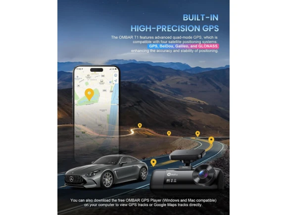 3-Channel Dash Camera with 128GB Card — Dash Cam, OMBAR
