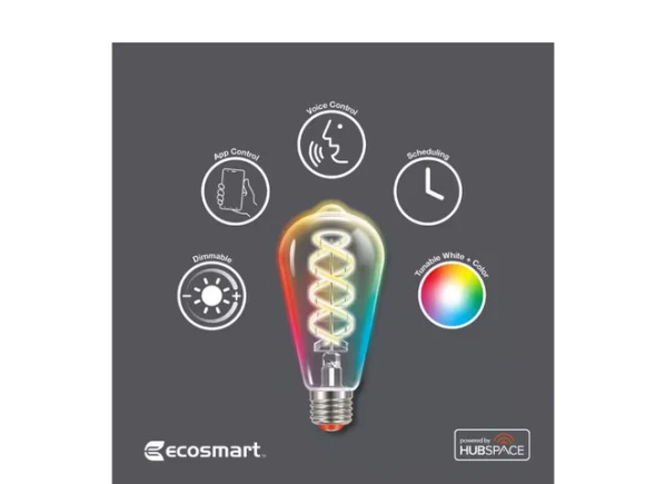 Color-Changing LED Light Bulb, ST19, Clear — Smart Light Bulb, EcoSmart