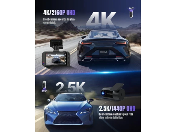 Dual-Channel Dash Camera — Dash Cam, Miofive
