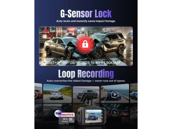 Dual-Channel Dash Camera — Dash Cam, Miofive