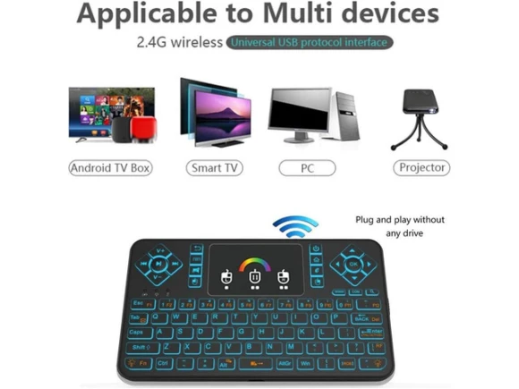 Mini Wireless Keyboard with Touchpad — Bluetooth Keyboard, PISKEKAT