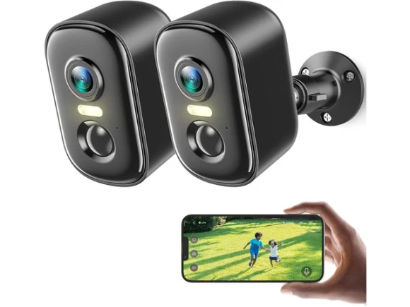 Wireless Outdoor Security Cameras, 2 Pack — Security Camera, Explus-C