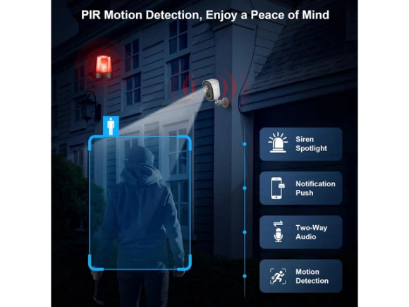 2K Wireless Outdoor Security Camera — Security Camera, Explus-C