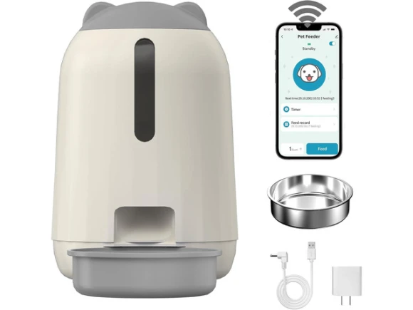 Automatic Cat Feeder, Grey, 3 L — Automatic Pet Feeder, Explus-C