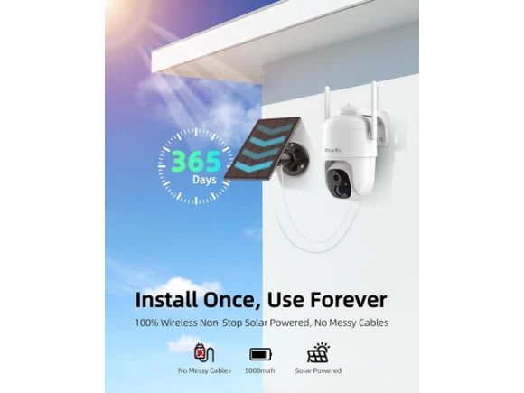 Solar Security Camera, 2 Pack — Security Camera, Explus-C