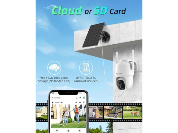 Solar Security Camera, 2 Pack — Security Camera, Explus-C