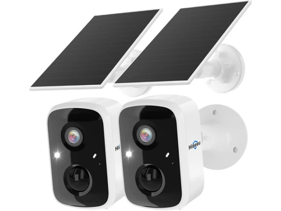 Solar Security Cameras, 2-Pack — Security Camera, Explus-C