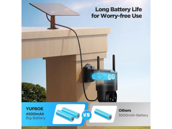 Wireless Outdoor Solar Battery Security Camera System — Security Camera, Explus-C
