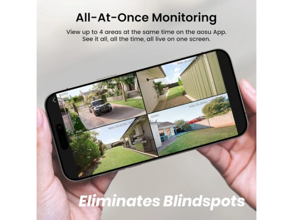 Wireless Solar Security Camera Kit, 4 Cameras — Security Camera, Explus-C