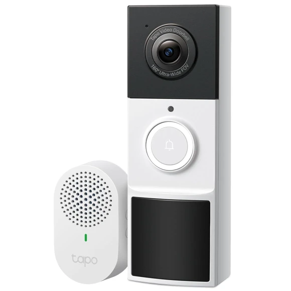 Smart Video Doorbell Camera Wireless with Chime, 2K with Full Color Night Vision & Spotlights — Video Doorbell, TP-Link