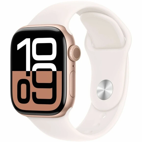 Watch Series 10 GPS 42mm Smartwatch with Rose Gold Aluminum Case and Light Blush Sport Band - S/M — Smart Watch, Apple