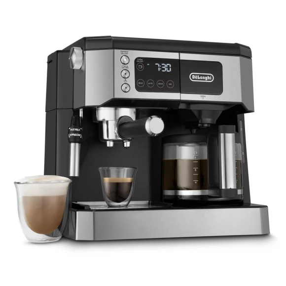 All-in-One Combination Coffee Maker & Espresso Machine with Adjustable Milk Frother — Coffee Maker, De'Longhi