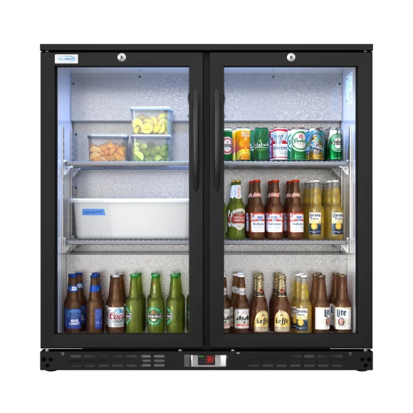 Double Door Refrigerator, Black, 7.4 Cubic Feet, KoolMore