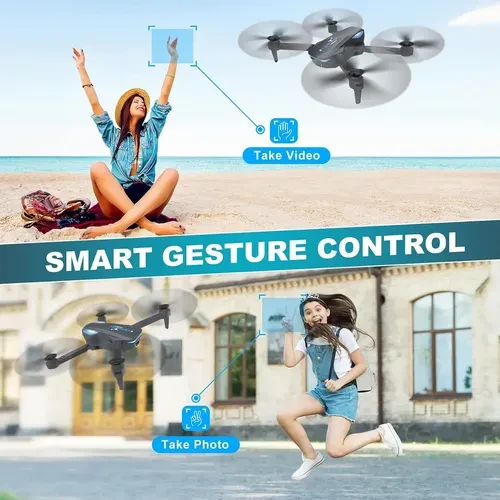 Foldable Drone with 1080P Camera, Voice Control, and Gesture Selfie — Drone, Hiturbo