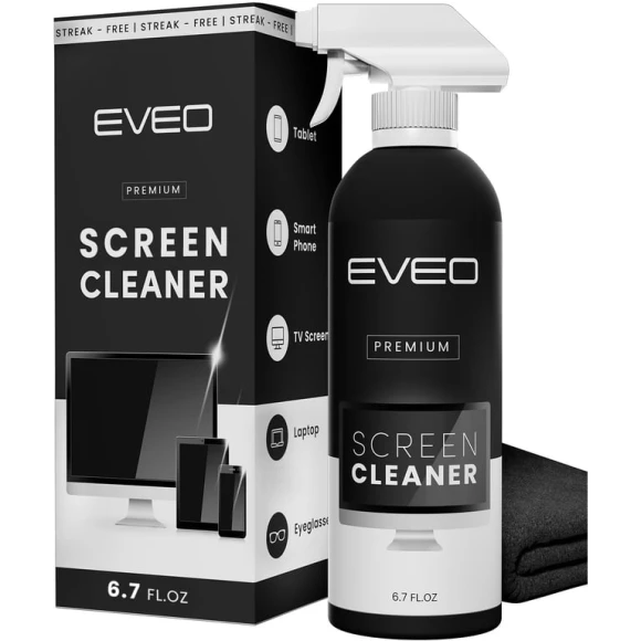 Screen Cleaner Spray Kit for Smart TV, LCD, LED, OLED - Streak-Free Cleaning, EVEO