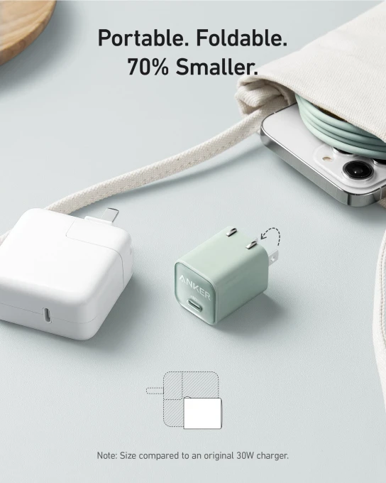 30W USB C GaN Fast Charger for iPhone, Galaxy, iPad, MacBook, Anker