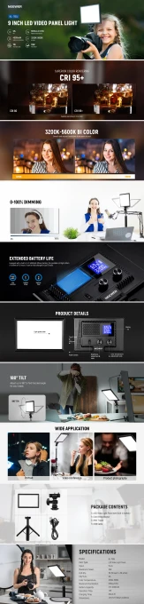 9" LED Video Light Panel, NEEWER