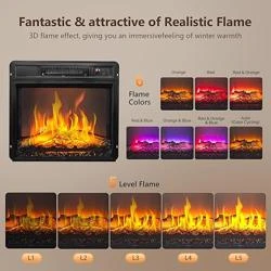 Electric Fireplace with Mantel, ROVSUN