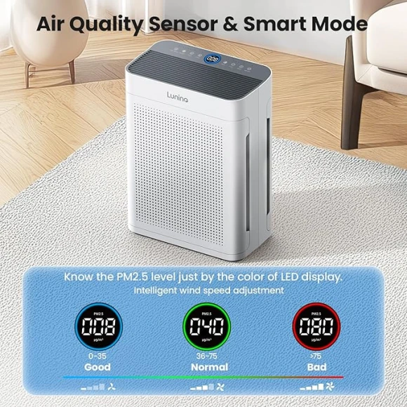 HEPA Double-Sided Air Purifier for Large Rooms up to 3000sq.ft — Air Purifier, LUNINO