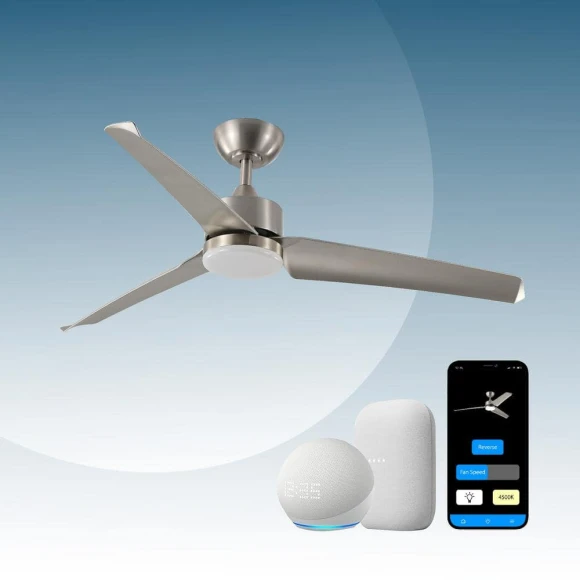 Modern All Seasons Smart Ceiling Fan with LED Lights — Smart Fan, Promounts