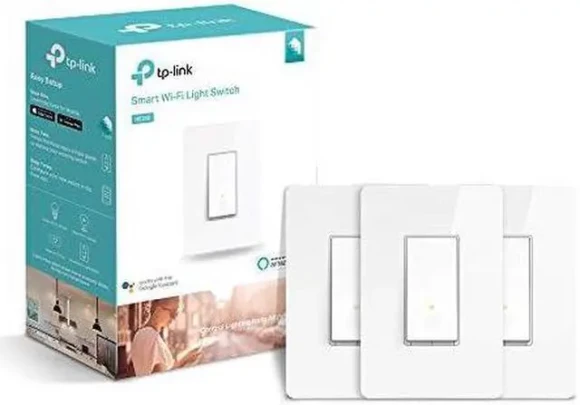Smart Light Switch HS200P3, Single Pole, Wi-Fi, Works with Alexa and Google Home — Smart Switch, TP-Link