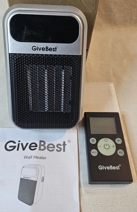 Wall Outlet Space Heater with Remote, GiveBest