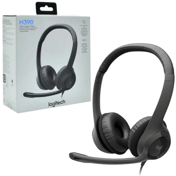 Wired Headset with Noise Cancelling Microphone, Logitech