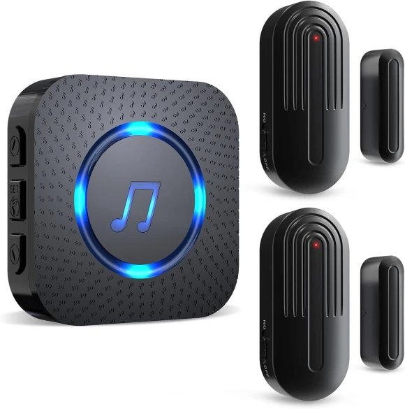 Wireless Door Sensor Chime with 500 FT Range, 26 Chimes, 5 Adjustable Volume, SanJie