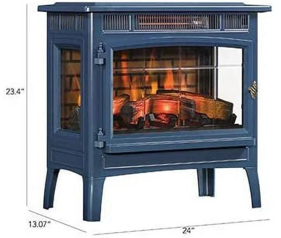 Freestanding Electric Fireplace Stove Heater with 3D Flame Effect, Duraflame