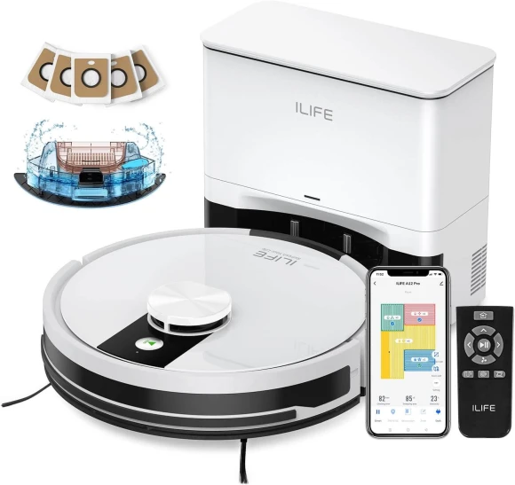 Robot Vacuum and Mop Combo with Self Emptying Station — Robot Vacuum, ILIFE
