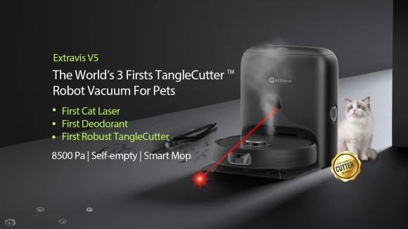 Robot Vacuum and Mop with Pet Hair Tangle Cutter — Robot Vacuum, EXTRAVIS