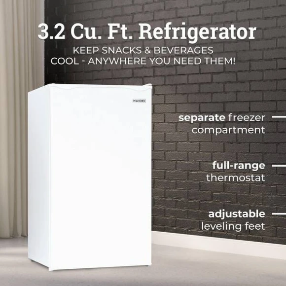 Single Door Compact Refrigerator with Freezer, Igloo