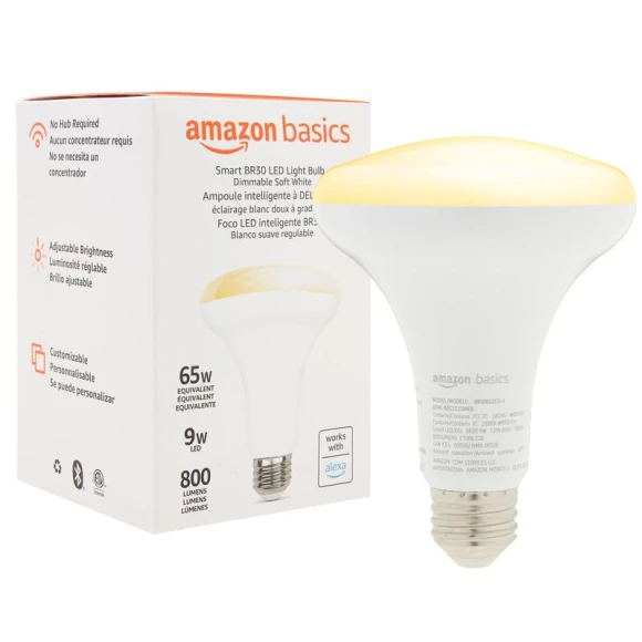Smart BR30 LED Light Bulb — Smart Light Bulb, Amazon Basics