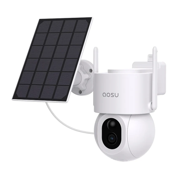 Solar Security Camera Outdoor with Floodlight — Security Camera, AOSU