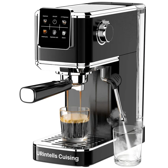 Touch Screen Espresso Maker with Steam Milk Frother — Coffee Maker, URintells Cuising
