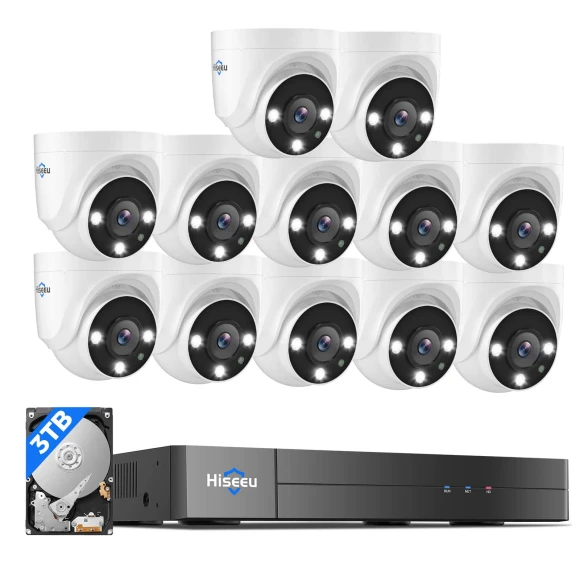 12CH 3K Wired Security Camera System — Security Camera, Hiseeu